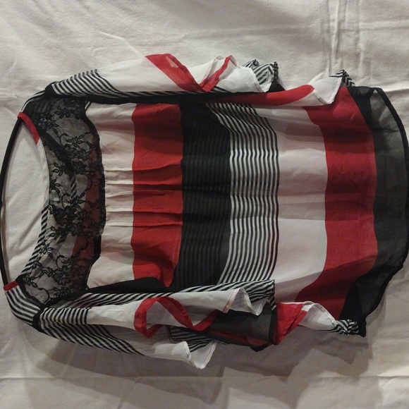 Sheer Vanity with Stripes and Lace - Picture 2 of 4